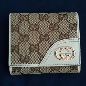 Gucci Beige/Ivory GG CanvasBritt Compact Wallet